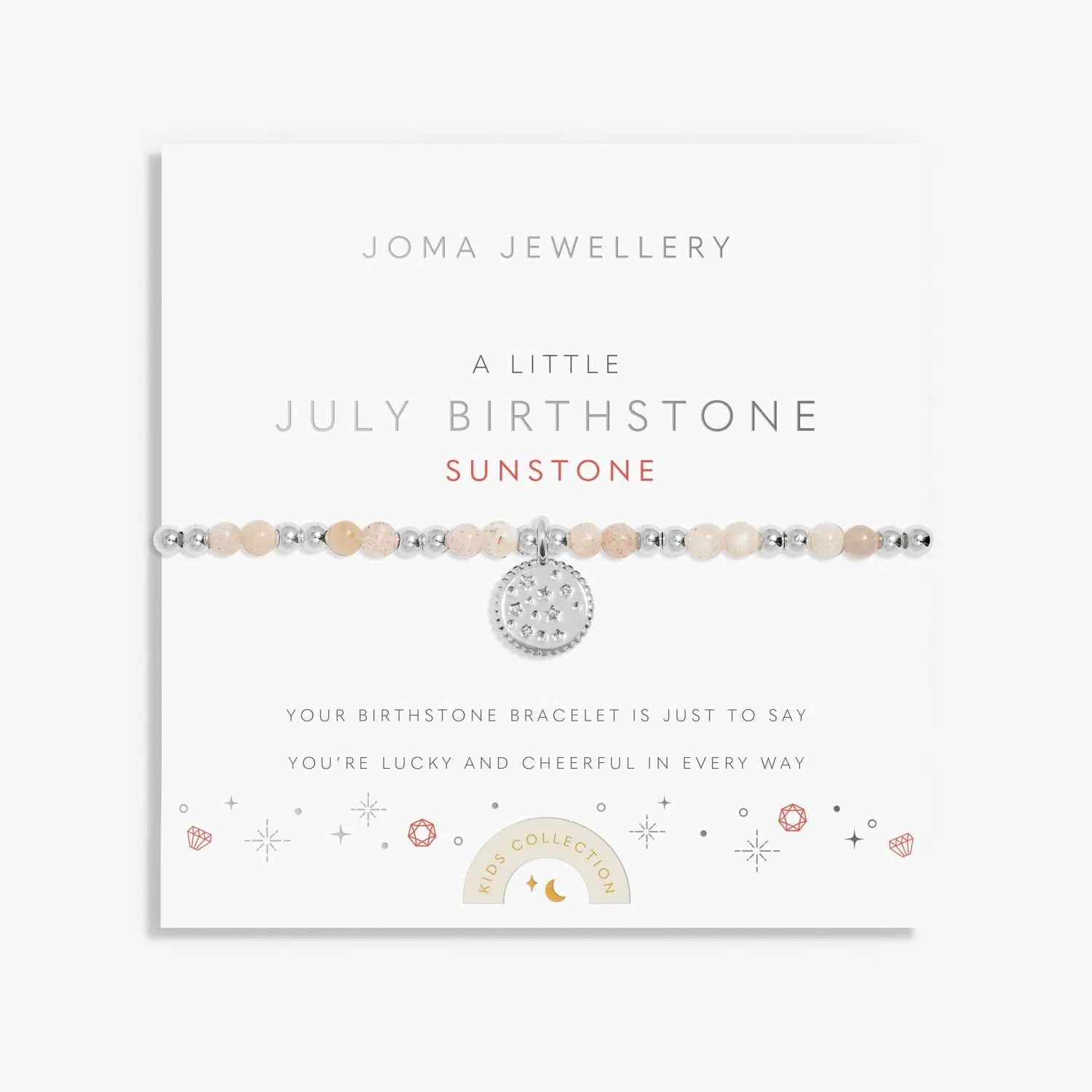 Kids A Little July Birthstone Silver Plated Bracelet C788 Joma Jewellery