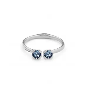 Ladies Charismatic Aura Blue Silver Faceted Crystal Bangle Bracelet PUL2357AZUMTL0 Unode50 Jewelry And Accessories