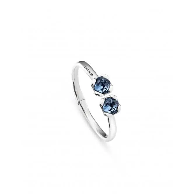 Ladies Charismatic Aura Blue Silver Faceted Crystal Bangle Bracelet PUL2357AZUMTL0 Unode50 Jewelry And Accessories
