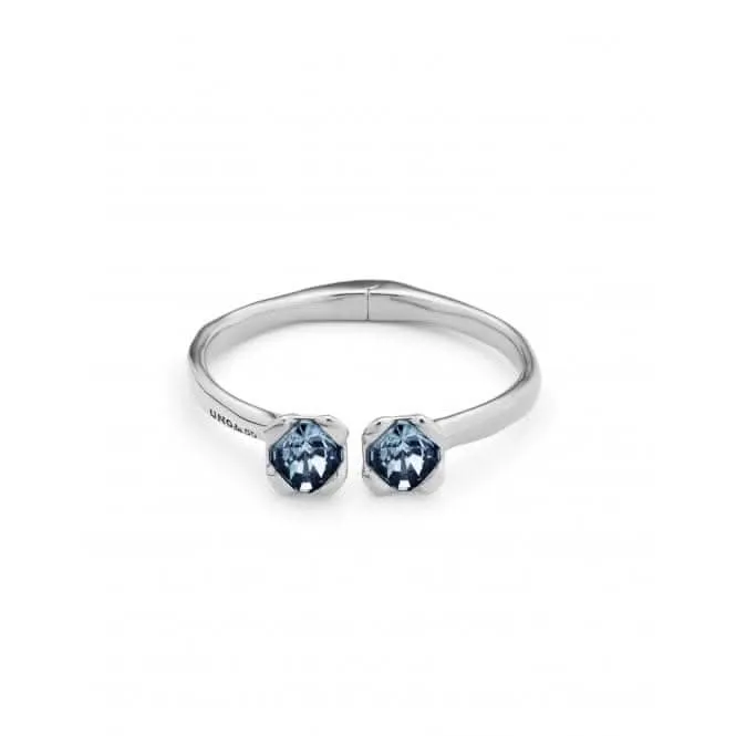 Ladies Charismatic Aura Blue Silver Faceted Crystal Bangle Bracelet PUL2357AZUMTL0 Unode50 Jewelry And Accessories