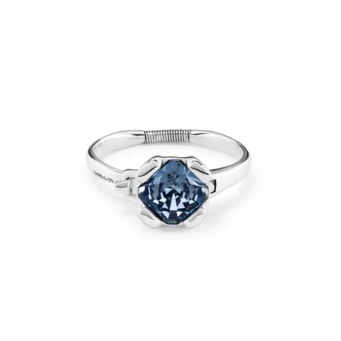 Ladies Charismatic Blue Silver Faceted Crystal Charisma Bangle Bracelet PUL2356AZUMTL Unode50 Jewelry And Accessories