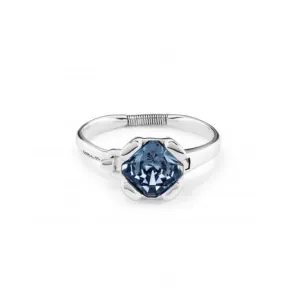 Ladies Charismatic Blue Silver Faceted Crystal Charisma Bangle Bracelet PUL2356AZUMTL Unode50 Jewelry And Accessories