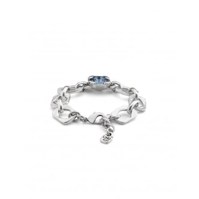 Ladies Charismatic Blue Silver Faceted Crystal Medium Marvelous Bracelet PUL2371AZUMTL0M Unode50 Jewelry And Accessories