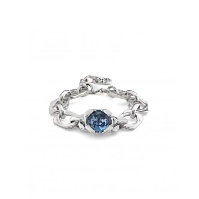 Ladies Charismatic Blue Silver Faceted Crystal Medium Marvelous Bracelet PUL2371AZUMTL0M Unode50 Jewelry And Accessories