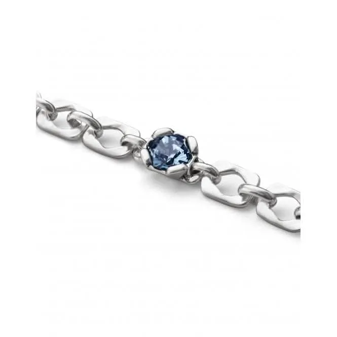 Ladies Charismatic Blue Silver Faceted Crystal Medium Marvelous Bracelet PUL2371AZUMTL0M Unode50 Jewelry And Accessories