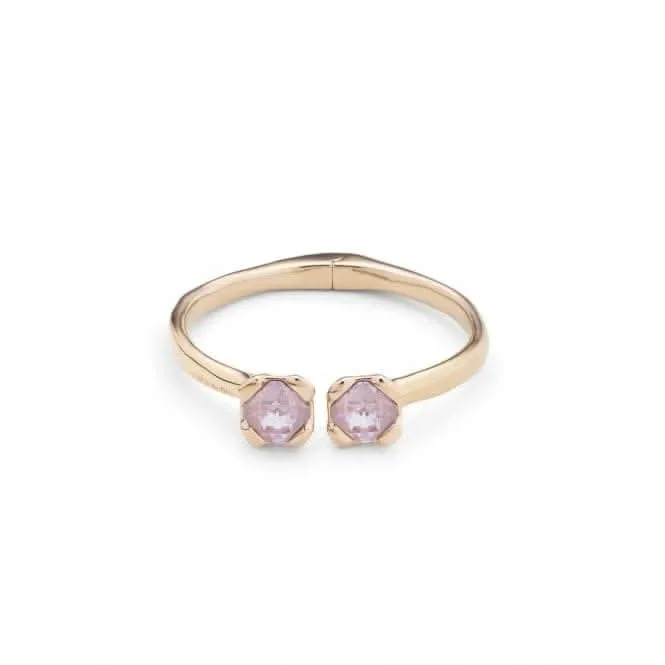 Ladies Charismatic Gold Aura Pink Faceted Crystal Bangle Bracelet PUL2357RSAORO0 Unode50 Jewelry And Accessories