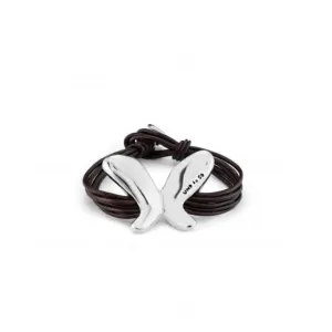 Leather Straps Butterfly Effect Bracelet PUL2377MARMTL0M Unode50 Jewelry And Accessories