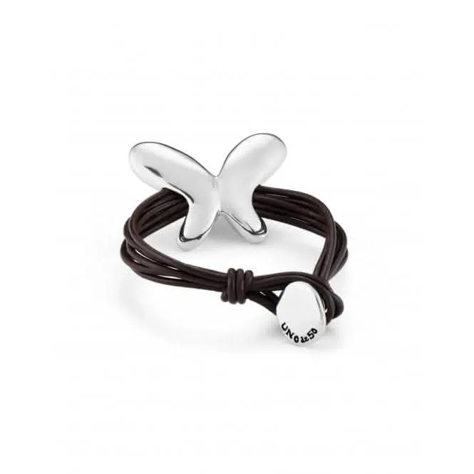 Leather Straps Butterfly Effect Bracelet PUL2377MARMTL0M Unode50 Jewelry And Accessories
