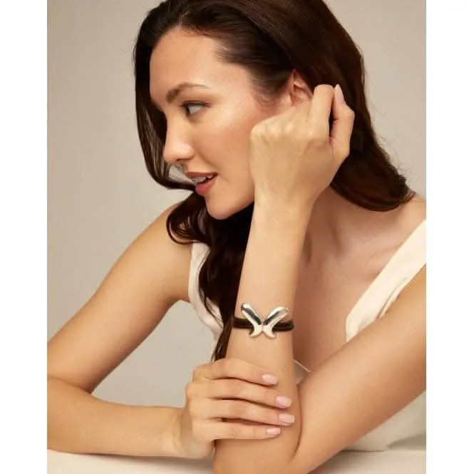Leather Straps Butterfly Effect Bracelet PUL2377MARMTL0M Unode50 Jewelry And Accessories