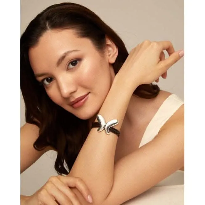 Leather Straps Butterfly Effect Bracelet PUL2377MARMTL0M Unode50 Jewelry And Accessories