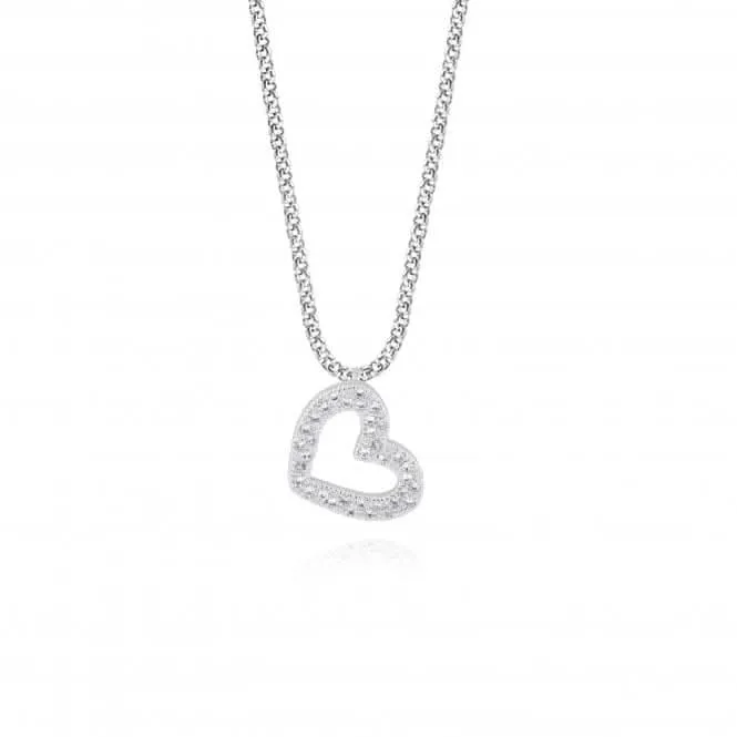 Lucia Lustre Heart Organic Pave Necklace 4800 Joma Jewellery
