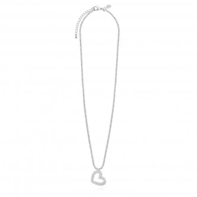 Lucia Lustre Heart Organic Pave Necklace 4800 Joma Jewellery