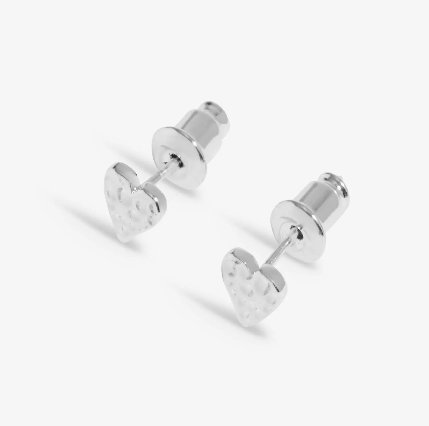 Lumia Hammered Heart Silver Plated Earrings 8650 Joma Jewellery