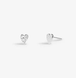 Lumia Hammered Heart Silver Plated Earrings 8650 Joma Jewellery