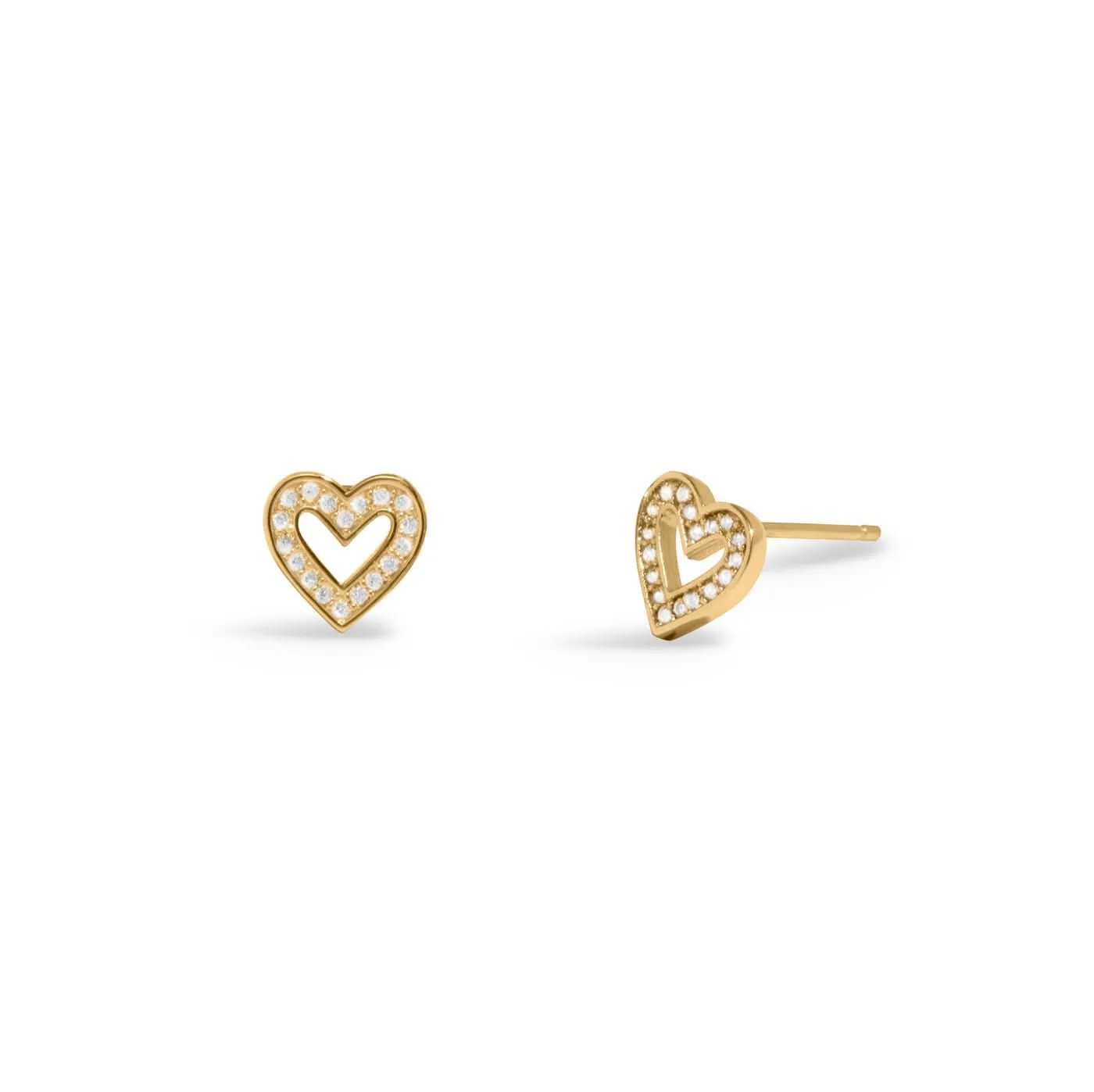 Lumia Heart Gold Plated Earrings 8648 Joma Jewellery