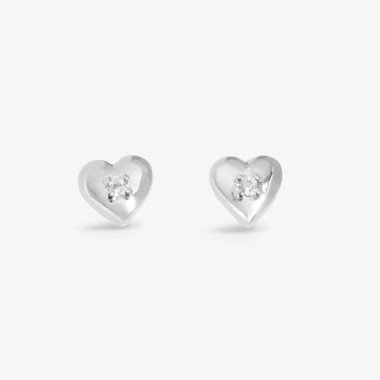 Lumia Zirconia Heart Silver Plated Earrings 8651 Joma Jewellery