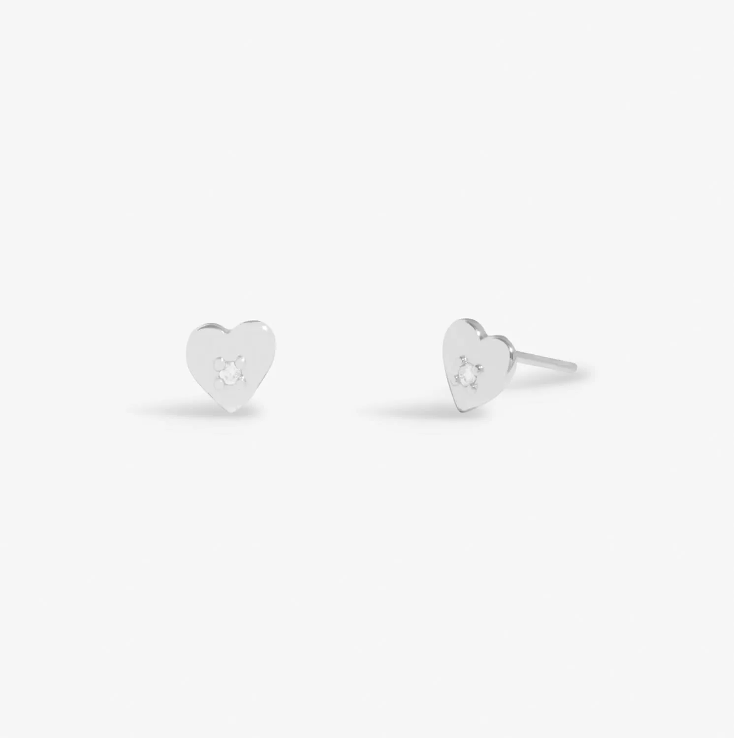 Lumia Zirconia Heart Silver Plated Earrings 8651 Joma Jewellery