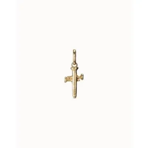 Medium Cross Golden Metal Cross Charm CHA0145ORO0000U Unode50 Jewelry And Accessories