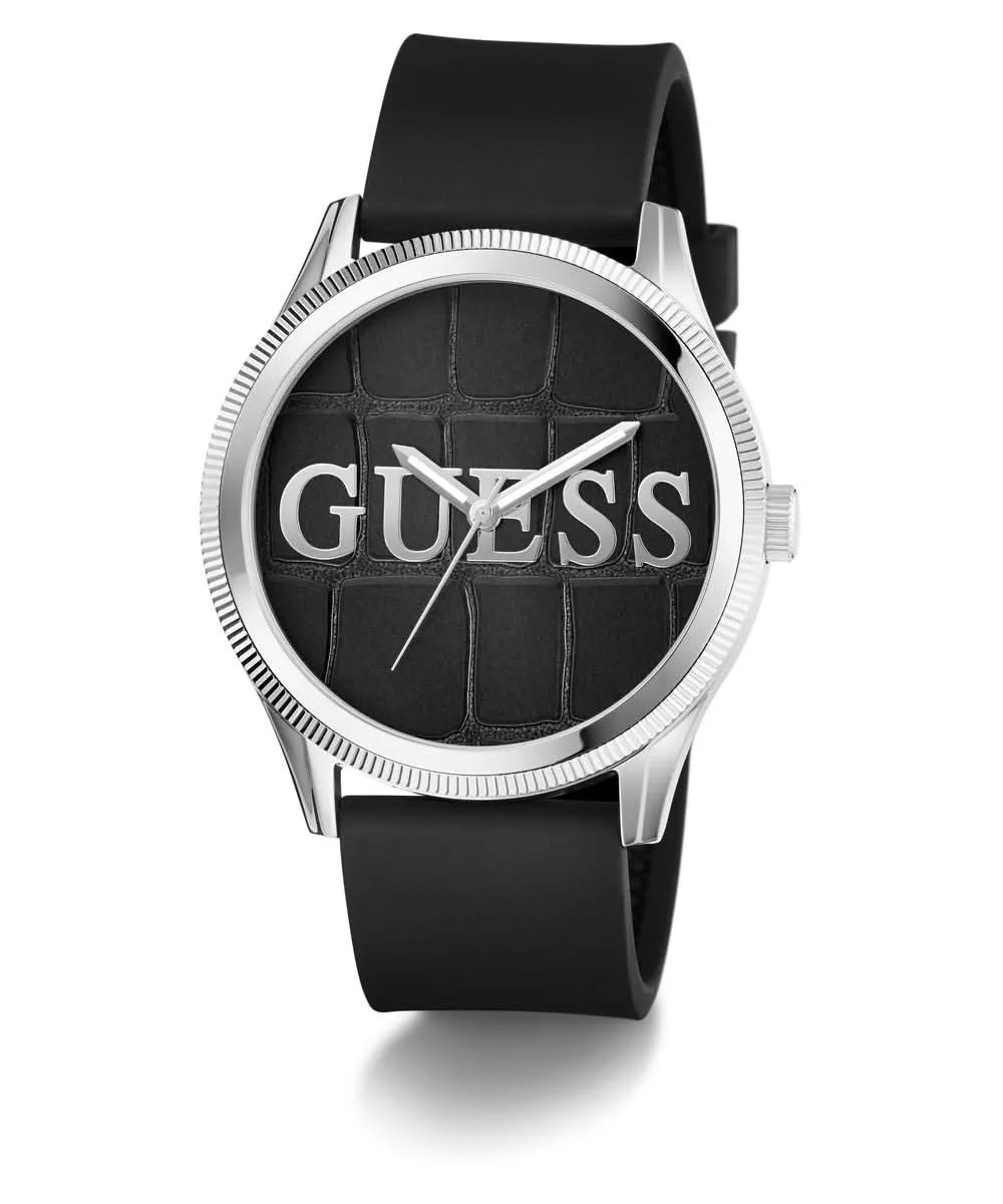 Men's Silver Black Reputation Watch GW0887G1