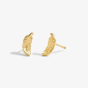 Mini Charms Feather Gold Plated Earrings 7057 Joma Jewellery