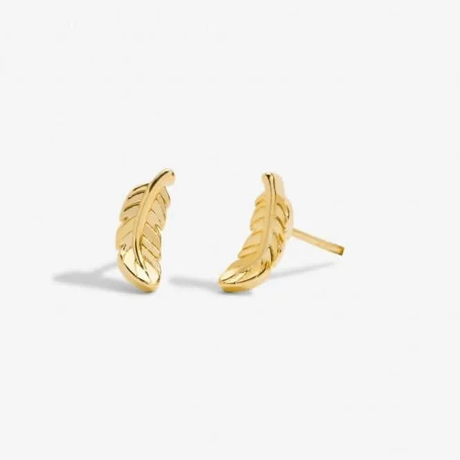 Mini Charms Feather Gold Plated Earrings 7057 Joma Jewellery