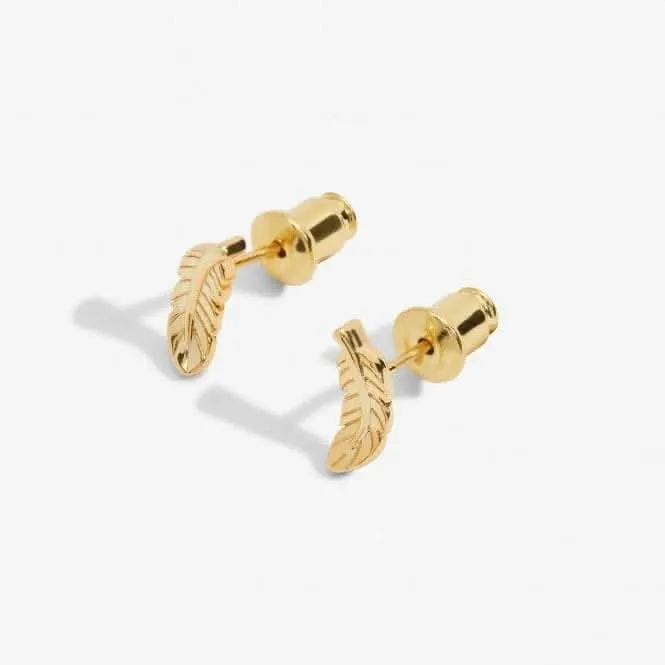 Mini Charms Feather Gold Plated Earrings 7057 Joma Jewellery