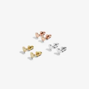 Mini Charms Hearts Silver Gold Rose Gold Earrings 7059 Joma Jewellery