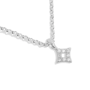 Mini Charms Pave Diamond Silver Plated Necklace 7633 Joma Jewellery