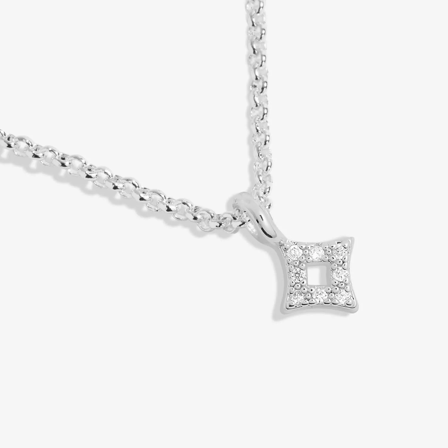 Mini Charms Pave Diamond Silver Plated Necklace 7633 Joma Jewellery