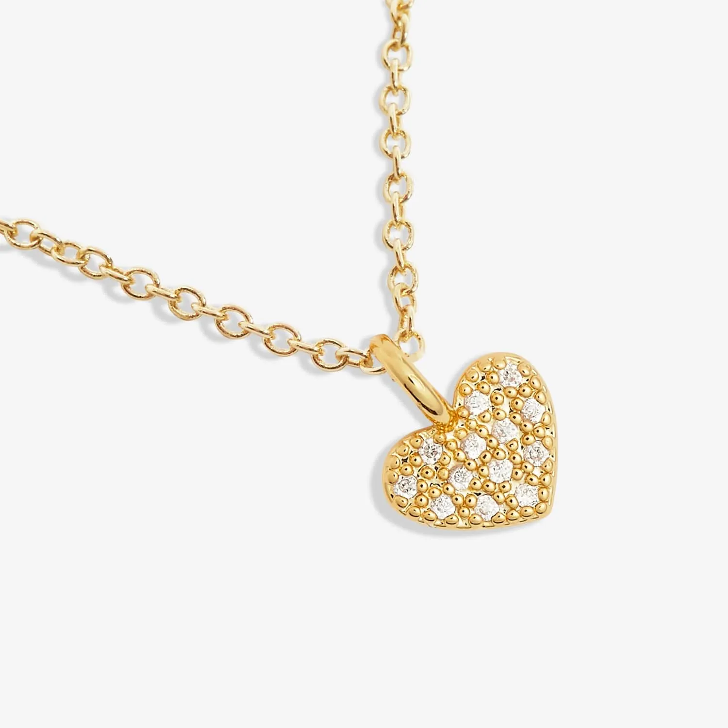 Mini Charms Pave Heart Gold Plated Necklace 7632 Joma Jewellery