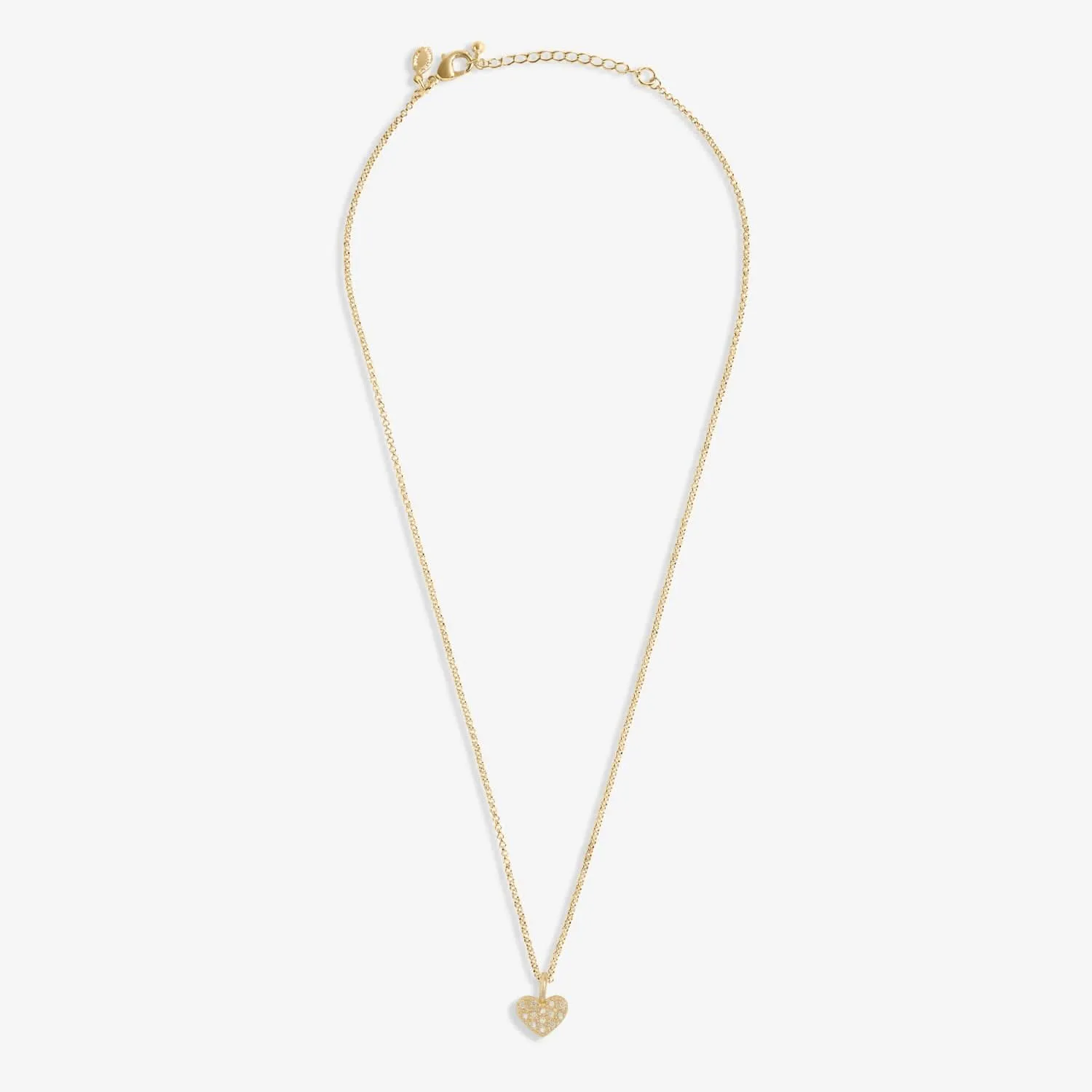 Mini Charms Pave Heart Gold Plated Necklace 7632 Joma Jewellery