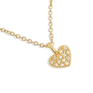 Mini Charms Pave Heart Gold Plated Necklace 7632 Joma Jewellery