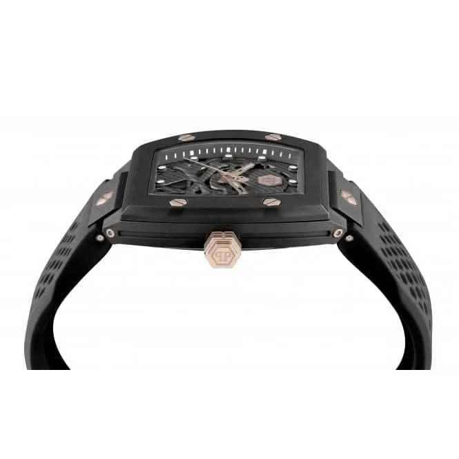 Philipp Plein Gents High-Conic The Skeleton Ecoceramic  Black Watch PWVBA0523
