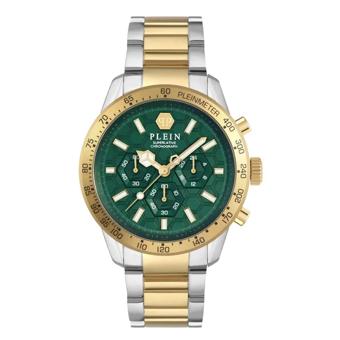 Philipp Plein Gents Hyper-Sport Pleinmeter Silver Gold Watch PWPYA0524