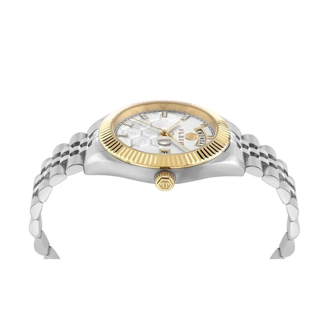 Philipp Plein Gents Rock Couture Date Superlative Silver Watch PWPVA0324