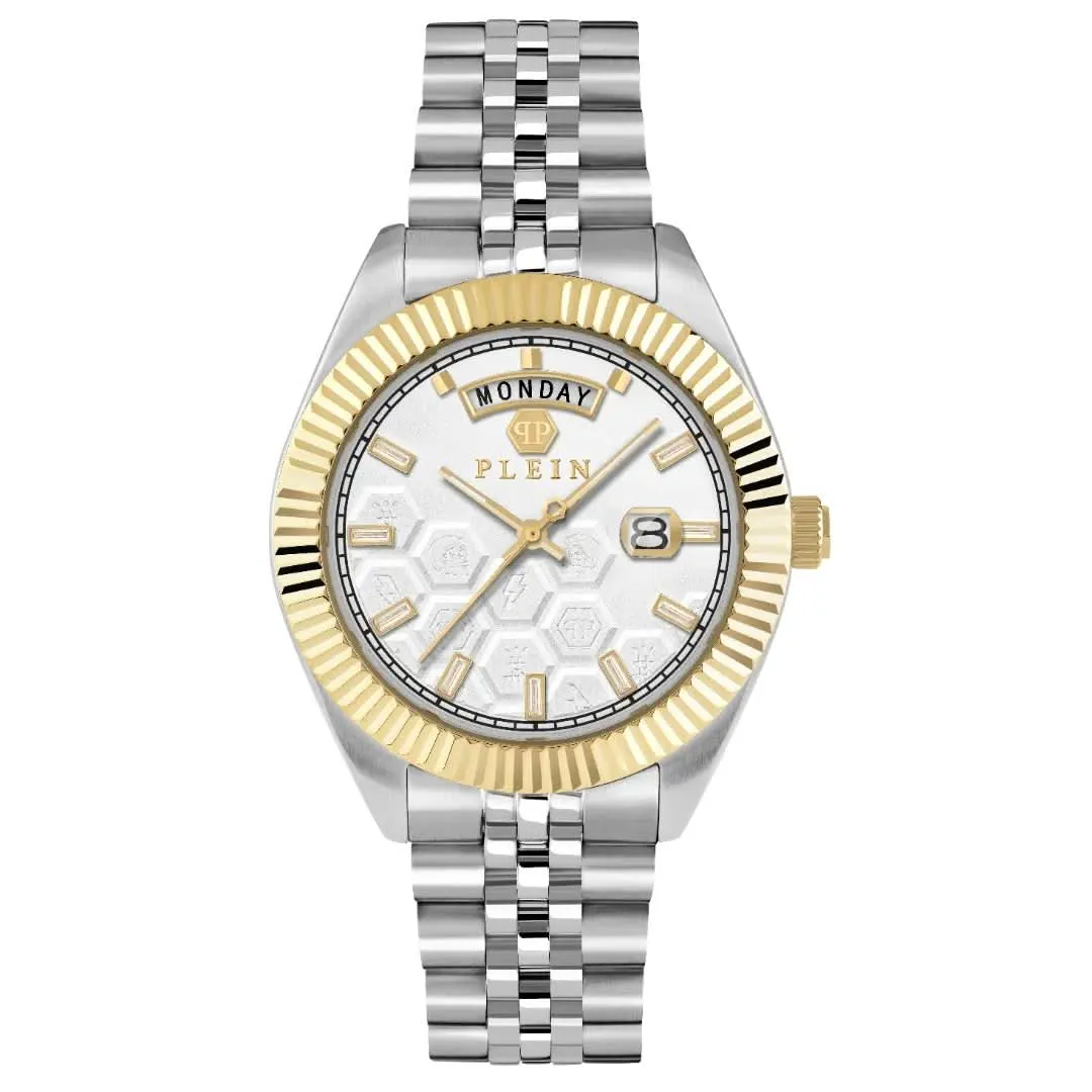 Philipp Plein Gents Rock Couture Date Superlative Silver Watch PWPVA0324