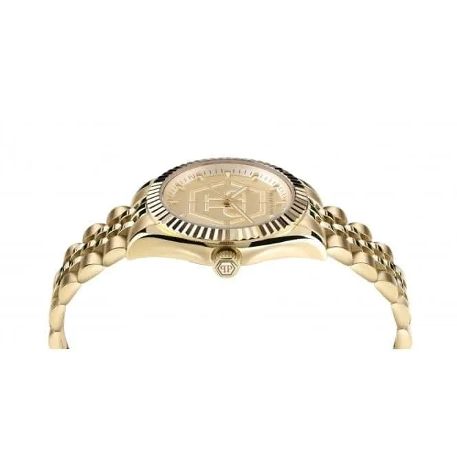 Philipp Plein Ladies Street Couture Date Superlative Gold Watch PW2BA0523