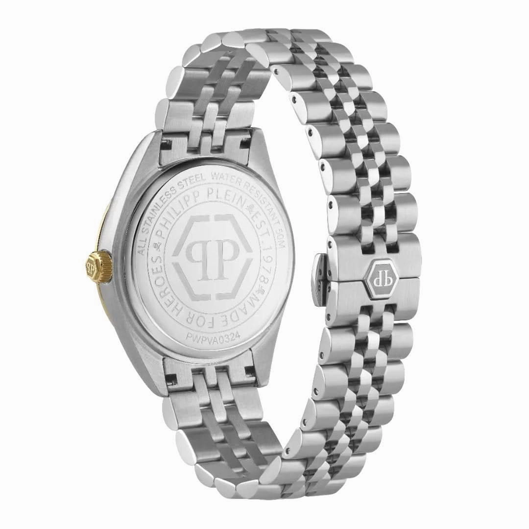 Philipp Plein Gents Rock Couture Date Superlative Silver Watch PWPVA0324