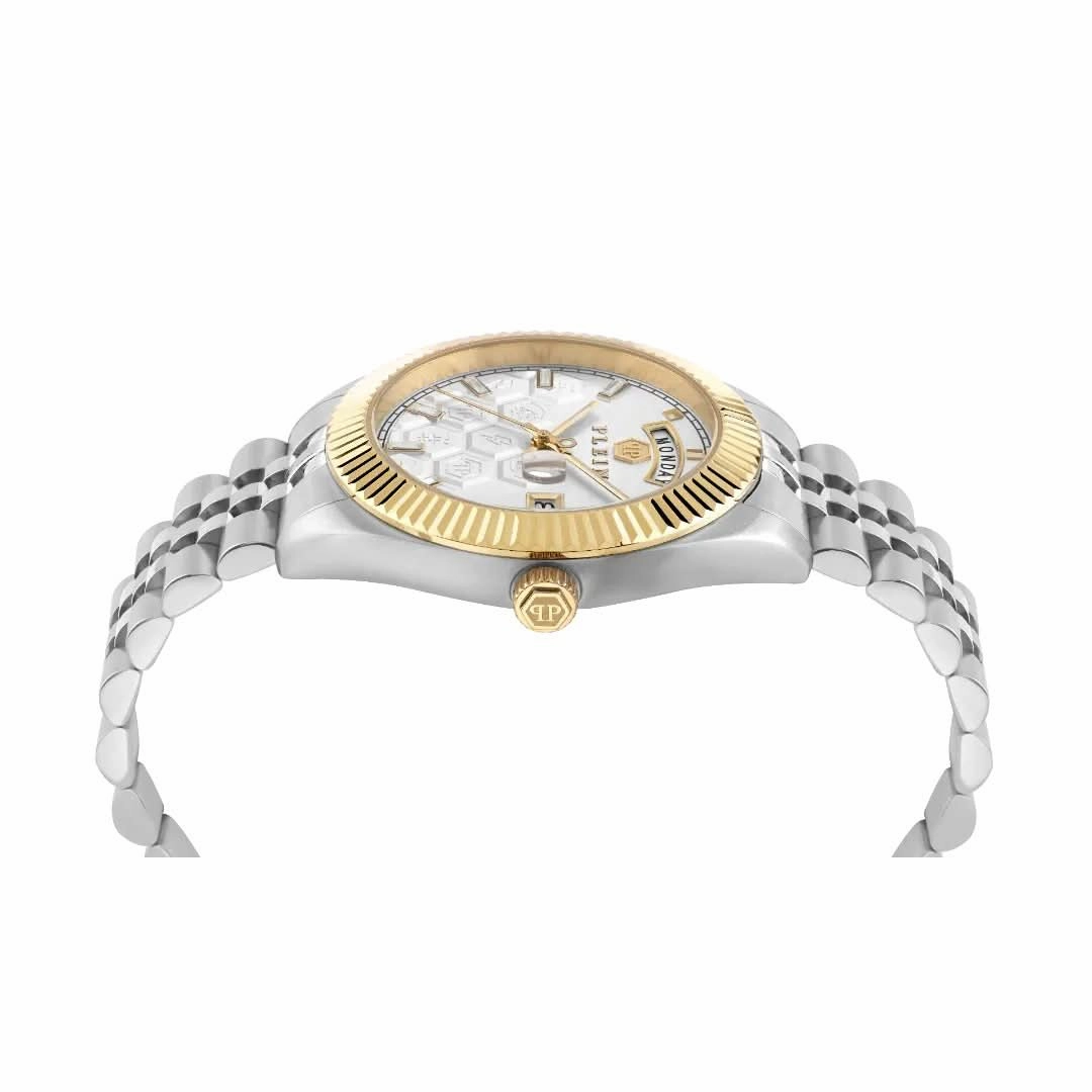 Philipp Plein Gents Rock Couture Date Superlative Silver Watch PWPVA0324