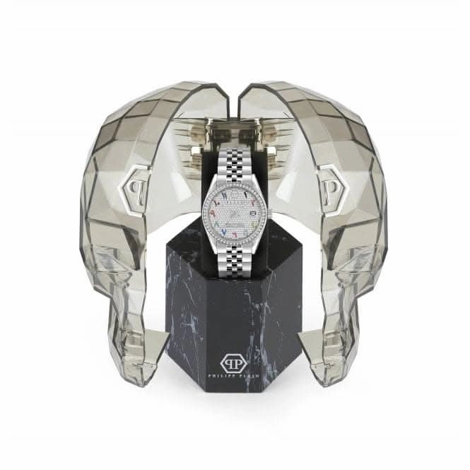 Philipp Plein Ladies Date Superlative Silver Watch PWYAA0723