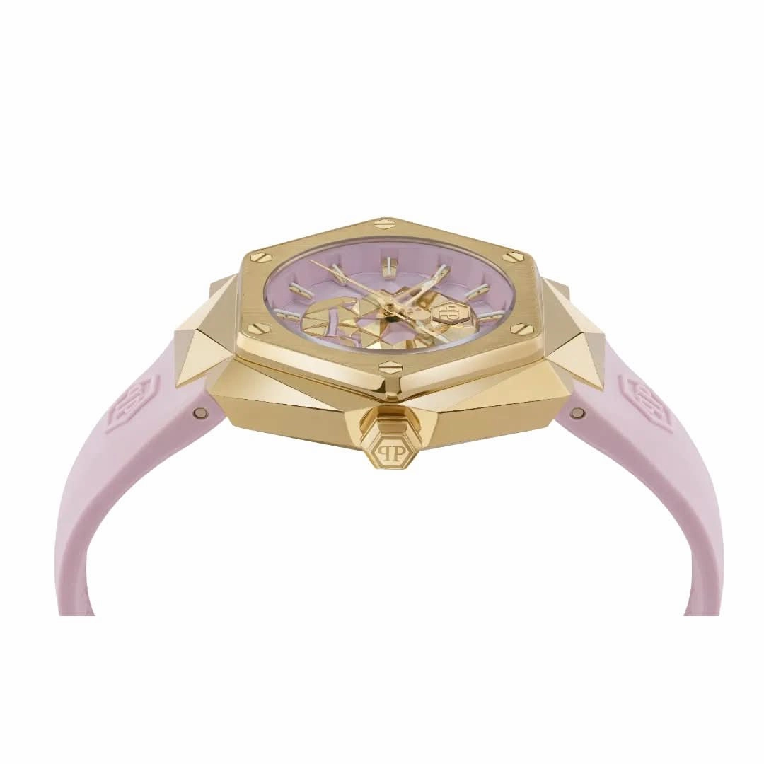 Philipp Plein Ladies High-Conic $Kull Spikes Pink Watch PWADA0124