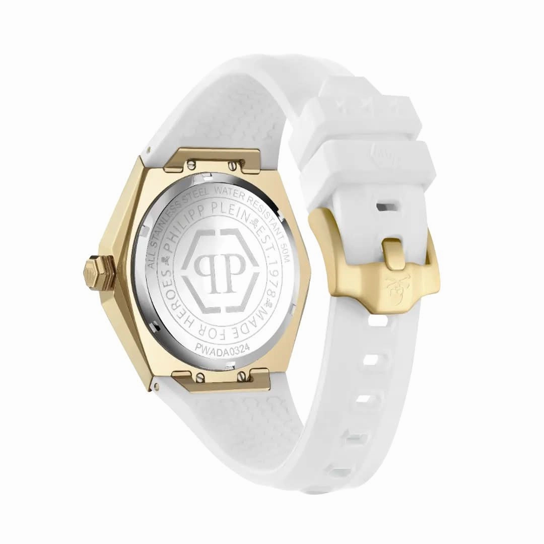 Philipp Plein Ladies High-Conic $Kull Spikes White Watch PWADA0324