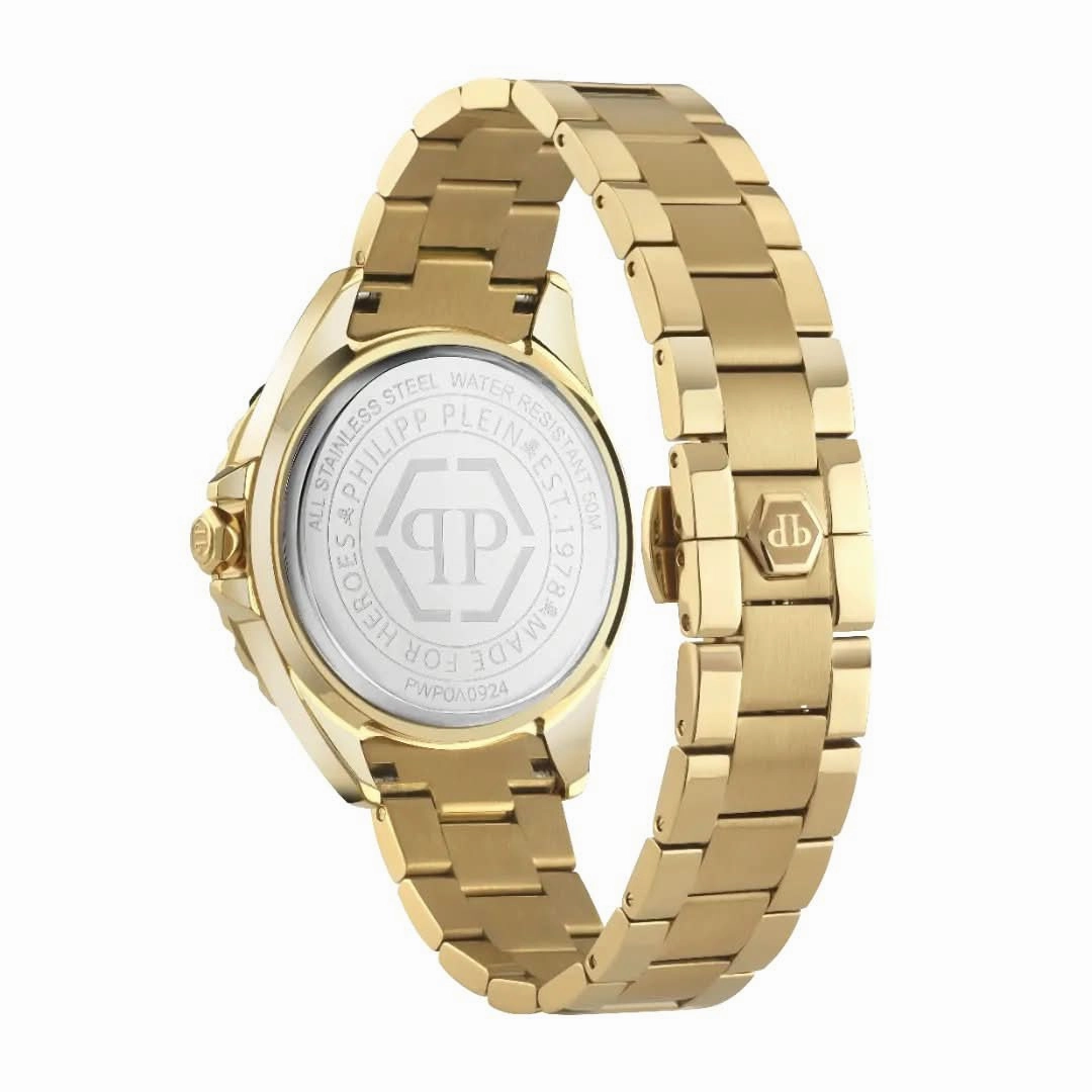 Philipp Plein Ladies Rock Couture Plein Heaven Gold Watch PWPOA0924