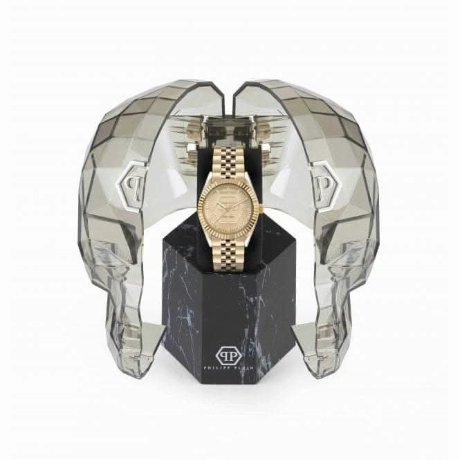 Philipp Plein Ladies Street Couture Date Superlative Gold Watch PW2BA0523