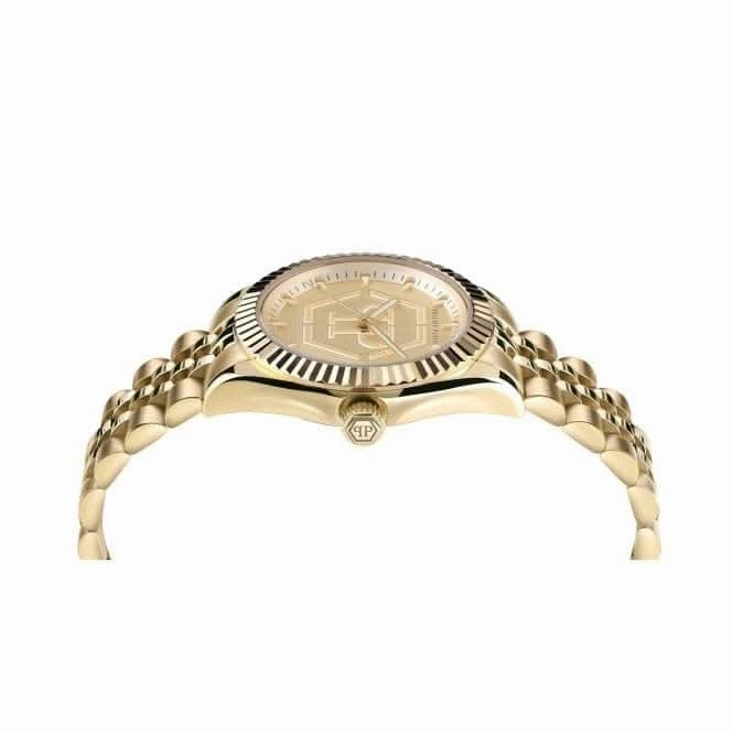 Philipp Plein Ladies Street Couture Date Superlative Gold Watch PW2BA0523