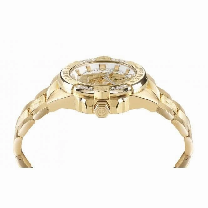 Philipp Plein The Skull Genderless Steel Gold White Silver Unisex Watch PWNAA0722