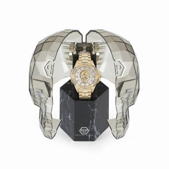 Philipp Plein The Skull Genderless Steel Gold White Silver Unisex Watch PWNAA0722