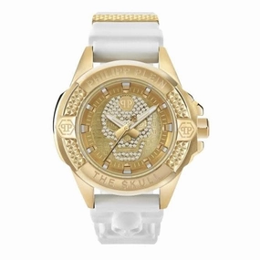Philipp Plein Unisex High-Conic White The $Kull Watch PWAAA1221