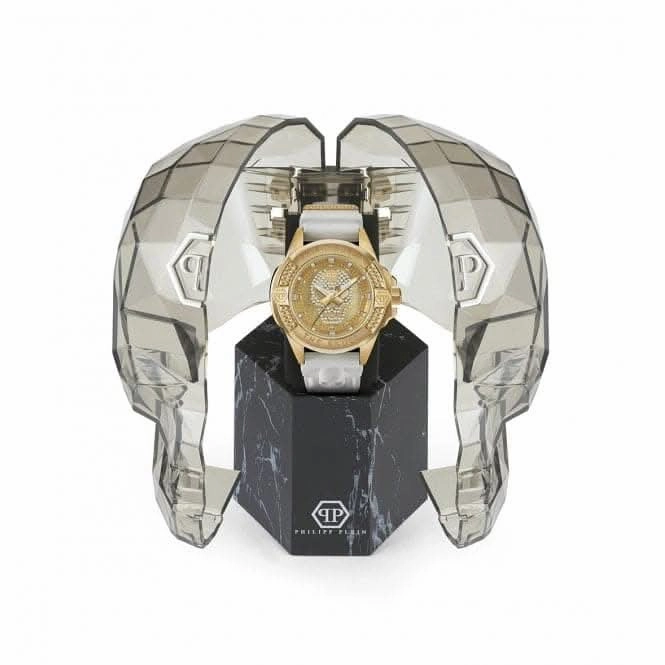 Philipp Plein Unisex High-Conic White The $Kull Watch PWAAA1221