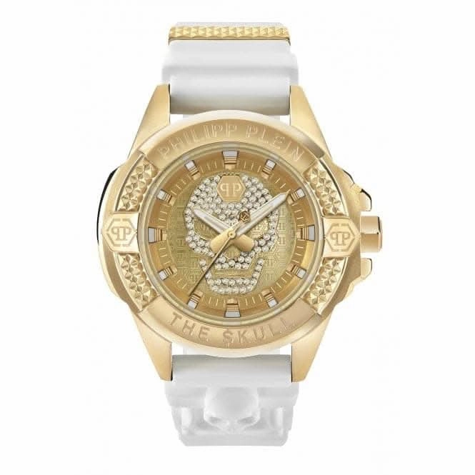 Philipp Plein Unisex High-Conic White The $Kull Watch PWAAA1221